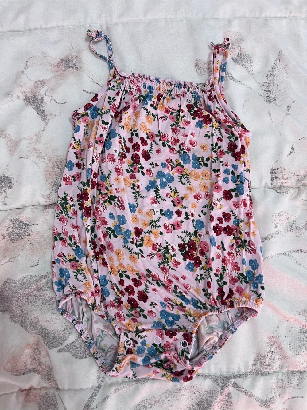 Posh Peanut 12-18 months girl floral bubble romper